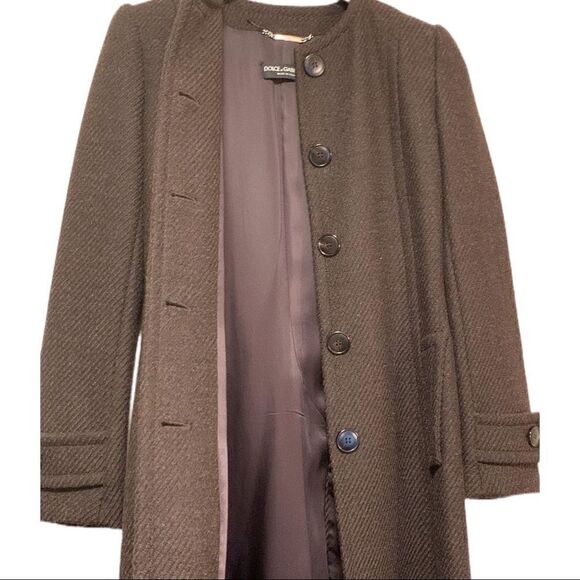 Dolce & Gabbana Wool Tie Belt Long Coat |Size:40| - Picture 9 of 14